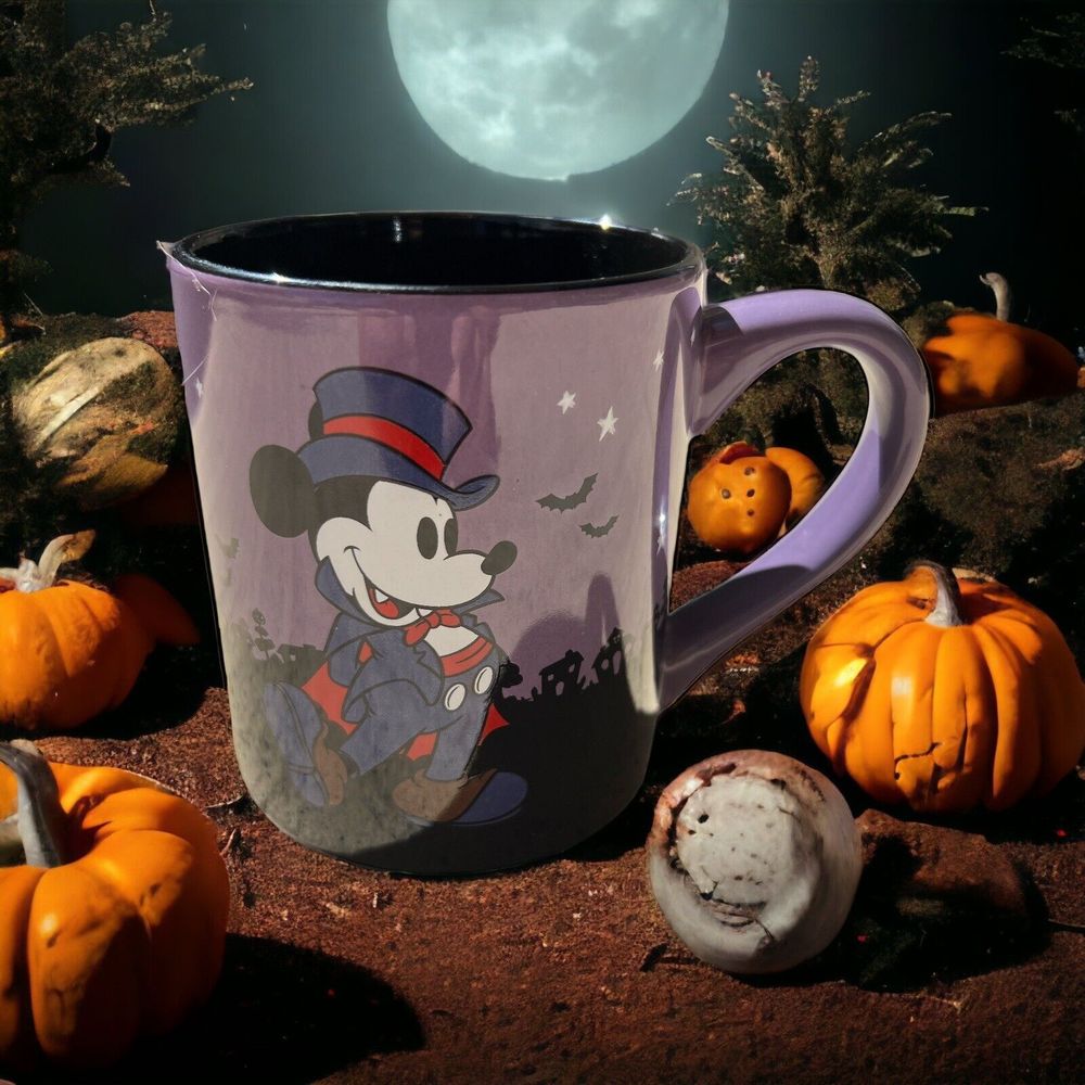 Disney Mickey Mouse Halloween Coffee Mug Purple Black Super Cute Collectible New